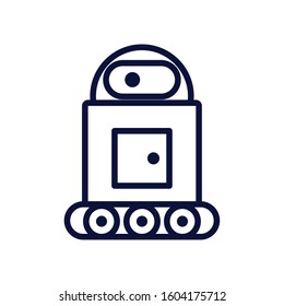 robot with wheels cyborg isolated icon vector illustration design