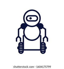 robot with wheels cyborg isolated icon vector illustration design