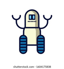 robot with wheels cyborg isolated icon vector illustration design
