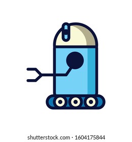 robot with wheels cyborg isolated icon vector illustration design