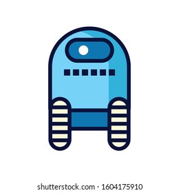 robot with wheels cyborg isolated icon vector illustration design