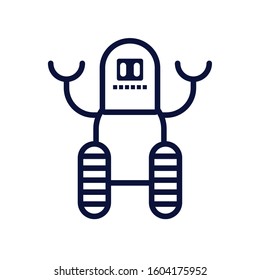 robot with wheels cyborg isolated icon vector illustration design