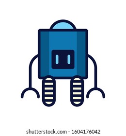 robot with wheels cyborg isolated icon vector illustration design