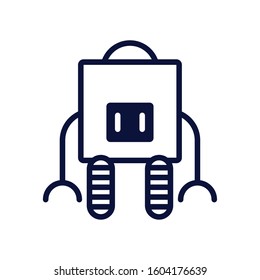 robot with wheels cyborg isolated icon vector illustration design