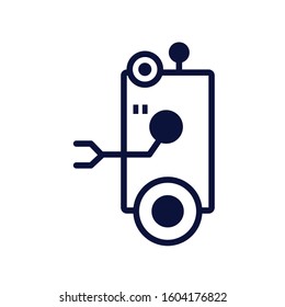 robot with wheels cyborg isolated icon vector illustration design