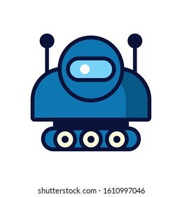 robot with wheels cyborg isolated icon vector illustration design