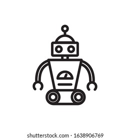 robot wheels mascot automation technology character vector illustration linear design
