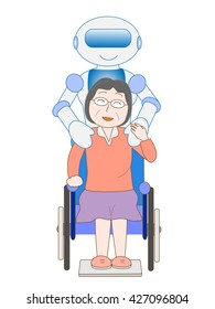 The robot which cares for an elderly person.