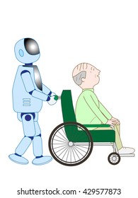 The robot which cares for an elderly person.