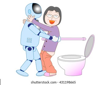 The robot which cares for an elderly person.
