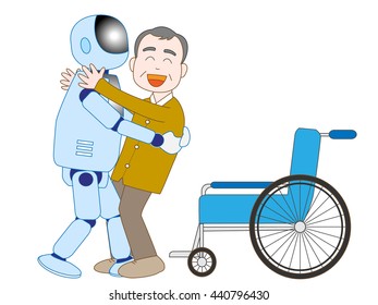 The robot which cares for an elderly person.