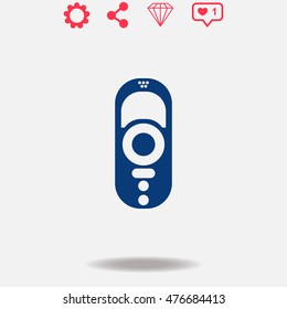 Robot window cleaner vector icon on grey background.