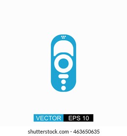 Robot window cleaner vector. Isolated blue icon on white background.