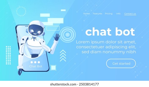 Robot woman waved his hand. AI Content Generator. Chatbot technology. Technology and engineering concept. AI chatbot based on artificial intelligence and neural networks. Online web banner.