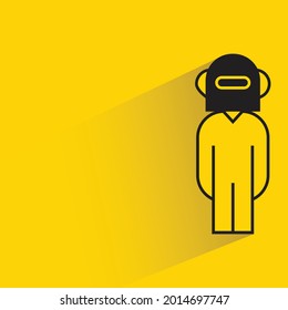 robot worker icon on yellow background