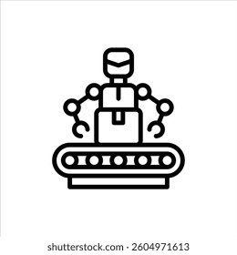 Robot Worker outline icon. Robot Worker black line illustration.

