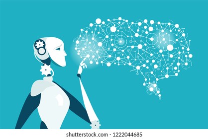 Robot working on modification of human's brain and intelligence aspect 