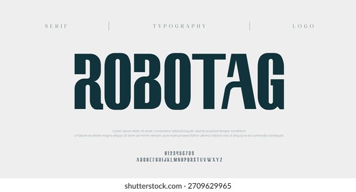 Robotag, Abstract technology science alphabet lowercase font. digital space typography vector illustration design
