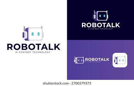 Design de logotipo Robotalk - Símbolo de comunicação moderno Chatbot e AI