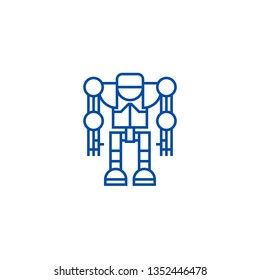 Robot,droid Line Icon Concept. Robot,droid Flat  Vector Symbol, Sign, Outline Illustration.