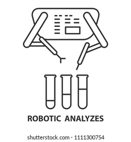 Robotic analyzes line icon. Logo template. Vector illustration