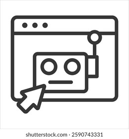 Robotic Application Outline Icon Vector Illustration