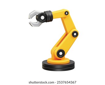 Robotic arm 3d icon. Mechanical hand. Robotic hand icon illustration