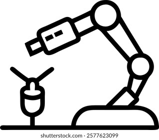 Robotic arm administering medication to patient concept as A soft abstract image depicting a robotic arm carefully administering medication to a patient in a medical setting. The b