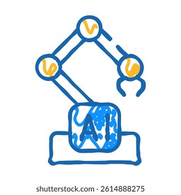 robotic arm ai doodle icon sketch vector. robotic arm ai sign. isolated symbol illustration
