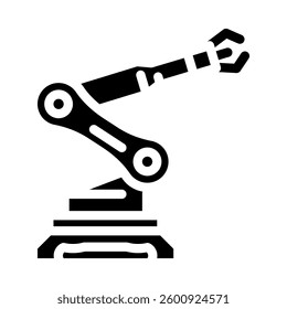 robotic arm ai integration glyph icon vector. robotic arm ai integration sign. isolated symbol illustration