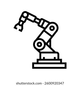 robotic arm ai integration line icon vector. robotic arm ai integration sign. isolated contour symbol black illustration