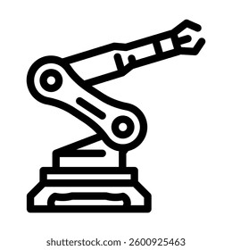 robotic arm ai integration line icon vector. robotic arm ai integration sign. isolated contour symbol black illustration