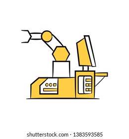 robotic arm and automation computer in factory