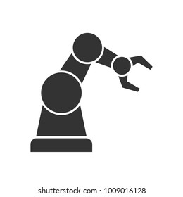 Robotic arm black icon