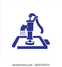 Robotic arm in blue illustration