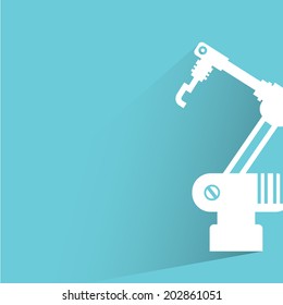 robotic arm, blue shadow and flat theme