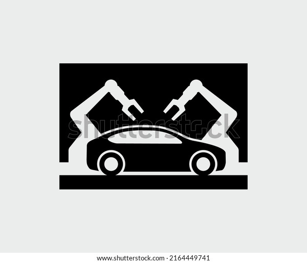 Robotic Arm Car\
Assembly Line Vector\
Icon