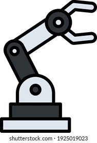 Robotik-Armkonzept, Industrie 4-Zeichen-Vektorfarben-Icon-Design, Internet der Dinge auf weißem Hintergrund, IoT und AutomatisierungsStockillustration