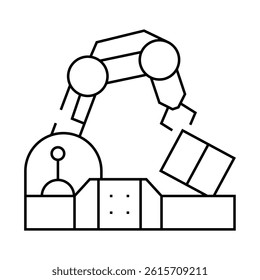 robotic arm conveyor production line icon vector. robotic arm conveyor production sign. isolated contour symbol black illustration
