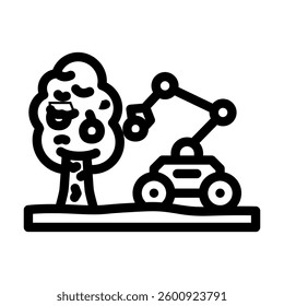 robotic arm crops robot harvests line icon vector. robotic arm crops robot harvests sign. isolated contour symbol black illustration