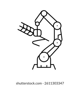 robotic arm crops robot harvests line icon vector. robotic arm crops robot harvests sign. isolated contour symbol black illustration