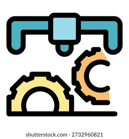 Robotic arm efficiently creating gears, symbolizing automation in modern manufacturing processes