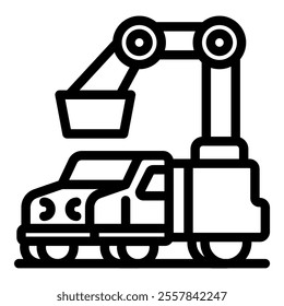 Robotic arm efficiently loading cargo onto truck, showcasing automation in logistics and modern supply chain operations