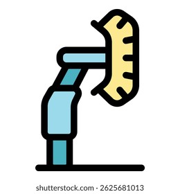 Robotic arm equipped with a specialized cleaning tool, designed for efficient and automated industrial surface cleaning