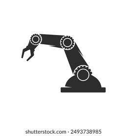 Robotic arm factory. Robotic arm factory vector isolated for industrial illustration. Best Robotic arm factory vector in flat style.