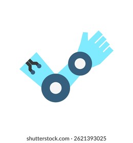 Robotic Arm flat color, mini illustration icon. use for modern concept, print, UI, UX kit, web and app development. Vector EPS 10, related to artificial intelligence, technology theme