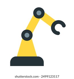 Robotic Arm Flat Icon Design For Personal nad Commercial Use