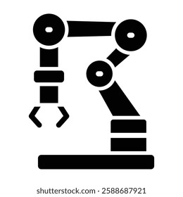 Robotic Arm Glyph Icon Design For Personal And Commercial Use