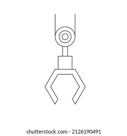 The robotic arm grab attached with pulley with cable  - Mechanical Illustration - Vector 