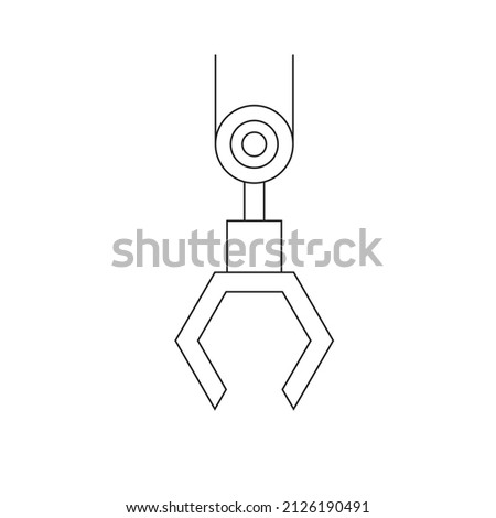 The robotic arm grab attached with pulley with cable  - Mechanical Illustration - Vector 